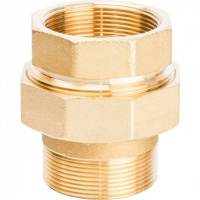 Американка ПРЯМАЯ резьбовая латунная (без прокладки) STOUT без покрытия 2" ВН