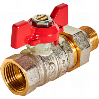 Кран шаровой с американкой ROMMER бабочка 1/2" ВН неполнопроходной