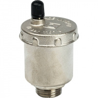 Воздухоотводчик автоматический прямой STOUT никель 1/2", без клапана, без уплотнителя