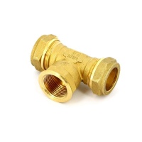 МФО Тройник обжимной с резьбой для медной трубы TIEMME Ø22x1/2"x22 Н