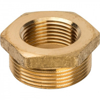 Футорка резьбовая латунная STOUT без покрытия 11/2"x1" ВН