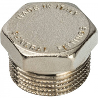 Заглушка резьбовая латунная STOUT никель 3/4" Н