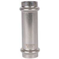Муфта равнопроходная ВПр, 22, из нержавеющей стали прессовой ROMMER