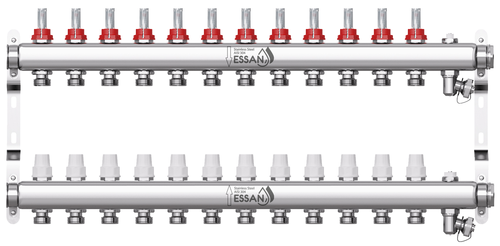 Коллекторная группа из нержавеющей стали с расходомерами Essan 802 - 12 выходов