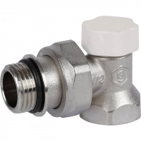 Клапан запорно-балансировочный угловой STOUT 1/2" (с дополнительным уплотнением)