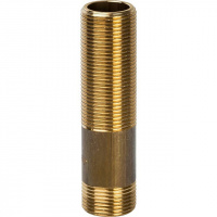 Сгон резьбовой латунный STOUT без покрытия 1/2"x150мм