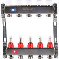 Коллектор из нержавеющей стали с расходомерами 5 вых. ROMMER