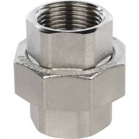 Американка ПРЯМАЯ резьбовая латунная (без прокладки) STOUT никель 1" ВВ