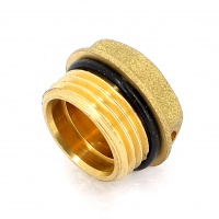 ЛЖ Заглушка латунная MULTI (ЖЁЛТАЯ) 1/2" НР с прокладкой
