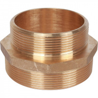 Ниппель переходной резьбовой латунный STOUT без покрытия 3"x21/2" Н