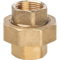Американка ПРЯМАЯ резьбовая латунная (без прокладки) STOUT без покрытия 3/4" В