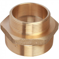 Ниппель переходной резьбовой латунный STOUT без покрытия 21/2"x2" Н