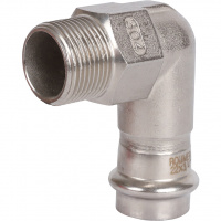 Угольник-переходник ВПр-НР, 22х3/4, из нержавеющей стали прессовой ROMMER