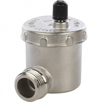 Воздухоотводчик автоматический угловой STOUT никель 1/2", без клапана, без уплотнителя