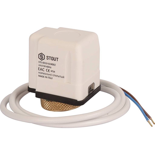 Сервопривод STOUT электротермический компактный, нормально открытый, 24 В