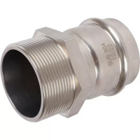 Переходник ВПр-НР, 54х2, из нержавеющей стали прессовой ROMMER