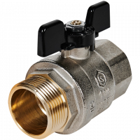 Кран шаровой полнопроходной, ВР/НР, ручка бабочка 11/4 STOUT