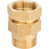 Американка ПРЯМАЯ резьбовая латунная (без прокладки) STOUT без покрытия 11/4" ВН