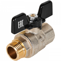 Кран шаровой полнопроходной, ВР/НР, ручка бабочка 1/2 STOUT