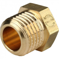 Заглушка резьбовая латунная STOUT без покрытия 1/4" Н
