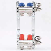 Коллекторная группа UNI-FITT 441E латунь 1"x3/4" EK на 2 выхода, в сборе без расходомера