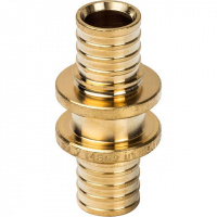 СА Муфта равнопроходная аксиальная для сшитого полиэтилена STOUT латунная Ø16 (10/150)