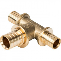 СА Тройник переходной аксиальный для сшитого полиэтилена STOUT латунный Ø16х20х16 (10/60)