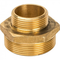 Ниппель переходной резьбовой латунный STOUT без покрытия 2"x11/4" Н