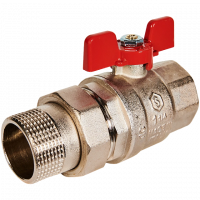 Кран шаровой полнопроходной с американкой STOUT ручка бабочка 11/4" ВР/НР (EPDM)