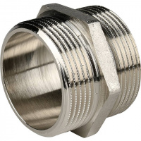 Ниппель резьбовой латунный STOUT никель 11/2" Н