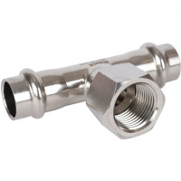 Тройник-переходник ВПр-ВР, 15х1/2, из нержавеющей стали прессовой ROMMER