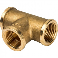 Тройник резьбовой латунный STOUT без покрытия 1/2" В