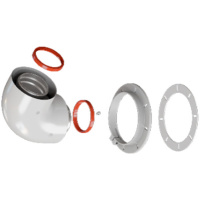 Начальный участок 90 гр. Ø60/100 (Bosch, BuØerus, Navien S/C/E, Baxi ECO Nova/ ROMMER