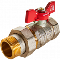 Кран шаровой с американкой ROMMER бабочка 1" ВН неполнопроходной