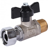 Кран шаровой STOUT бабочка 1/2" Н, с накидной гайкой