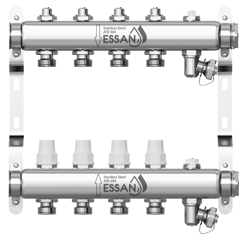 Коллекторная группа из нержавеющей стали без расходомеров Essan 803 - 4 выхода