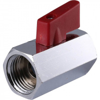 Кран шаровой потребительный STOUT МИНИ флажок 1/2" ВВ, никель