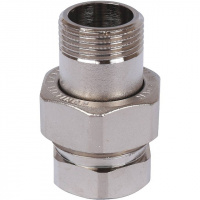 Американка ПРЯМАЯ резьбовая латунная (без прокладки) STOUT никель 3/4" ВН