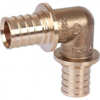 СА Угол равнопроходной аксиальный для сшитого полиэтилена STOUT латунный Ø32х90° (5/20)