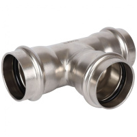 Тройник равнопроходной ВПр, 35, из нержавеющей стали прессовой ROMMER