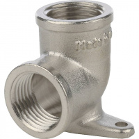 Угол с креплением резьбовой латунный STOUT никель1/2" В