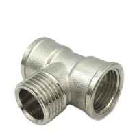 ЛН Тройник латунь MULTI (НИКЕЛИРОВАННЫЙ) 1/2" ВР-НР-ВР