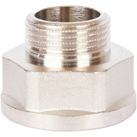 Переход под ключ резьбовой латунный STOUT никель 1"х3/4" ВН