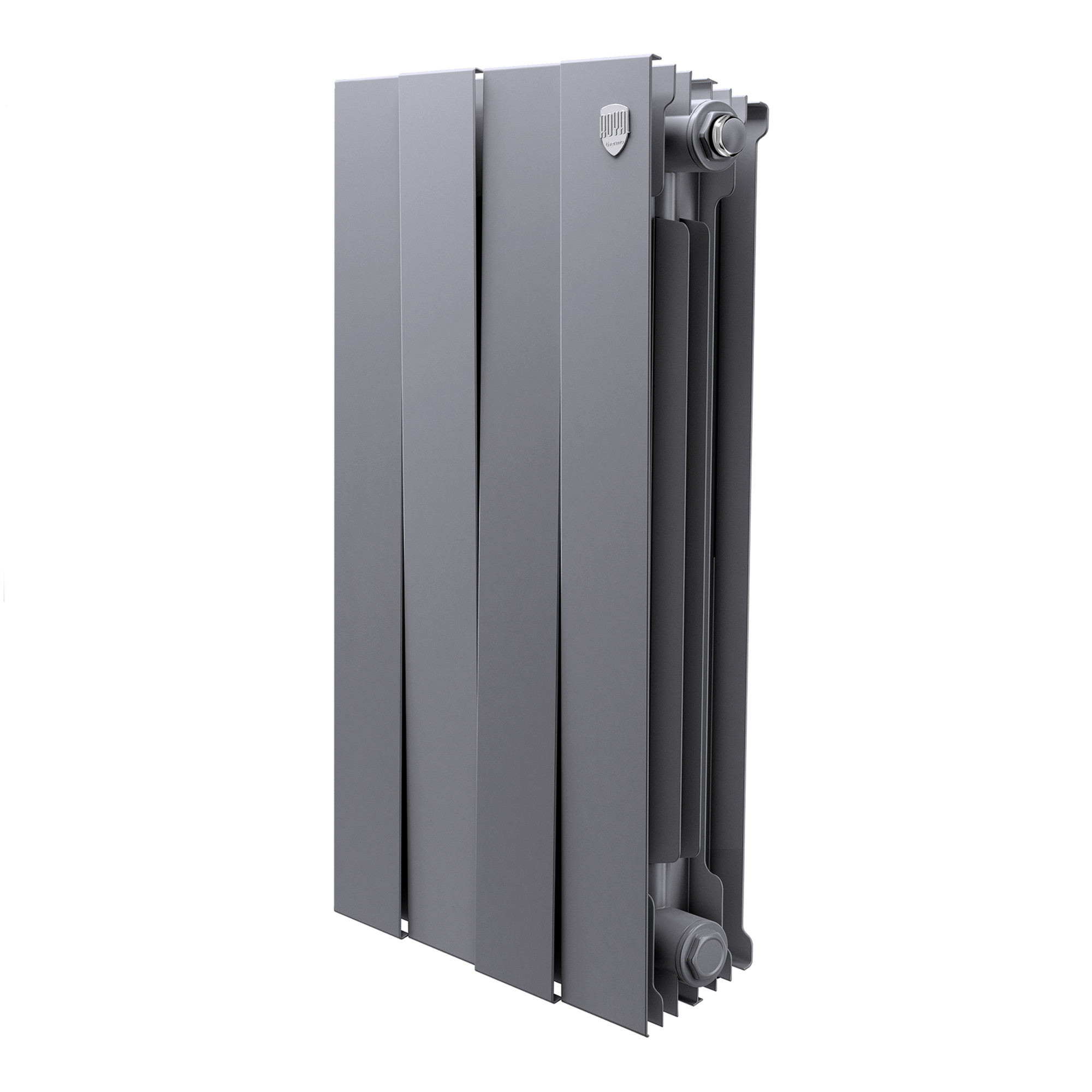 Радиатор биметаллический ROYAL THERMO PIANOFORTE SILVER SATIN NEW 500x4 секций, серый