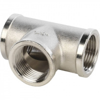 Тройник резьбовой латунный STOUT никель 3/4" В