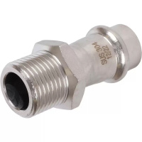 Переходник ВПр-НР, 15х1/2, из нержавеющей стали прессовой ROMMER