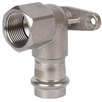 Угольник настенный с креплением ВПр-ВР, 22х3/4, из нержавеющей стали прессово ROMMER