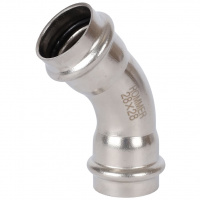 Угольник 45° ВПр-ВПр, 28, из нержавеющей стали прессовой ROMMER