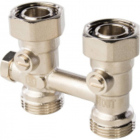 Узел-мультифлекс нижней подводки STOUT прямой, Н-образный, 3/4"х3/4"ЕК, с байпасом