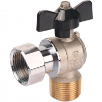 Кран шаровой угловой STOUT бабочка 3/4" Н, с накидной гайкой